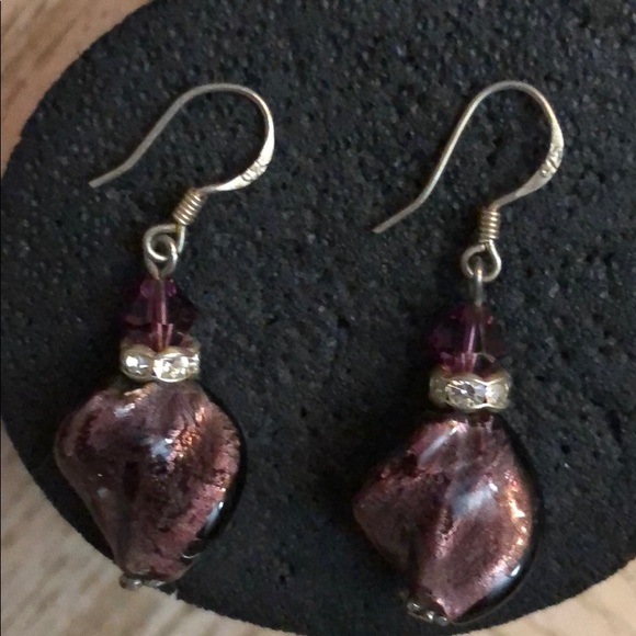 Earrings authentic Chrystal and sterling 925🦋 - Picture 3 of 3